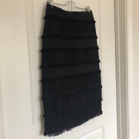 Banana Republic Tiered Fringe and Lace Black Skirt - Picture 3 of 4